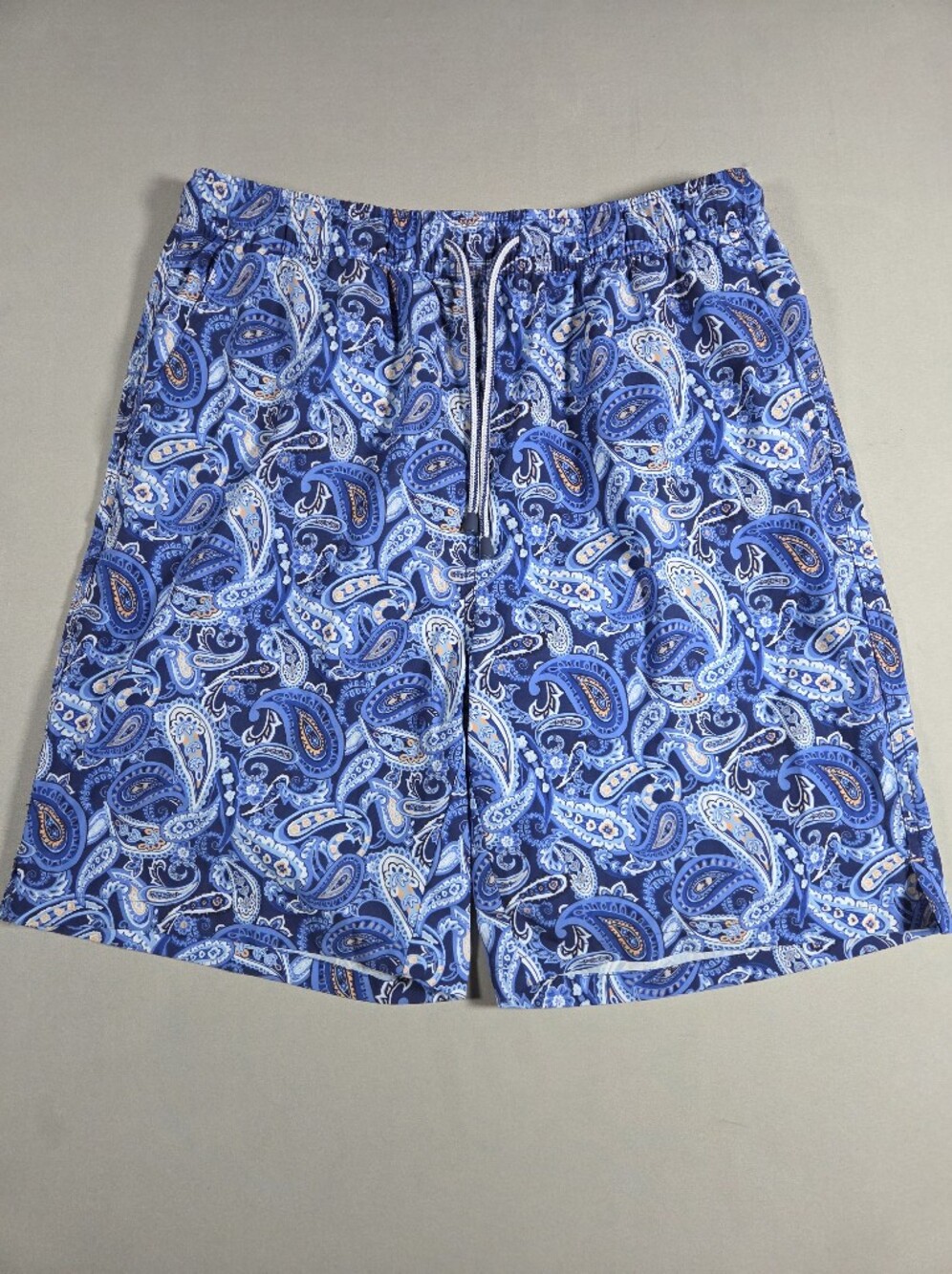 Peter Millar Navy Blue Paisley Seaside Swim Trunks Medium